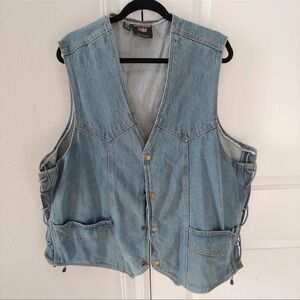 Vintage Plus Size Denim Vest Western 4xl